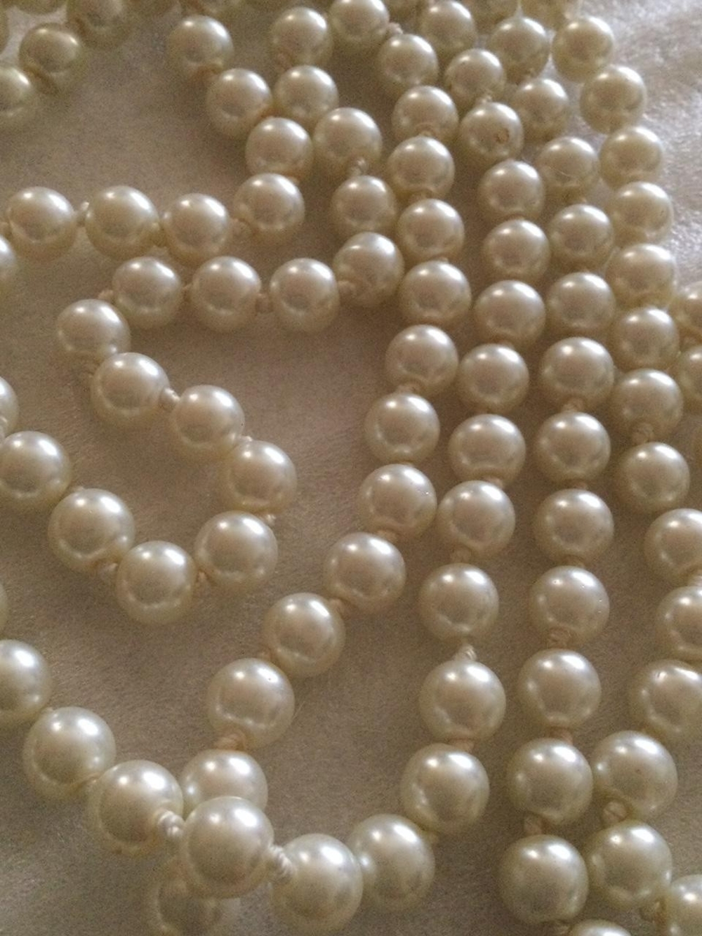 Very Long Faux Pearl Necklace